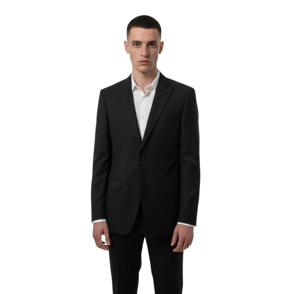 BOSS HUGO BOSS BLACK PINSTRIPE WOOL BLAZER JACKET MEN'S 38R